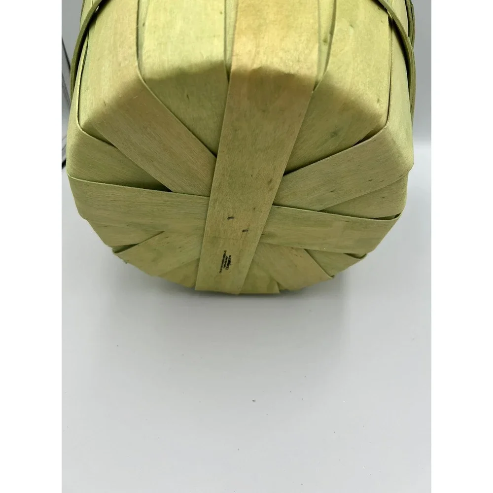 Celebrate It Easter Basket Kids 10.5in Green Brand New‎ Slat Wood Wire Handle